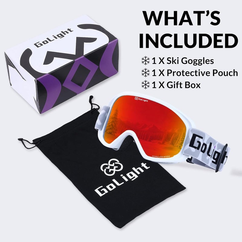 Golight Youth, Teen & Small-Face Adult Ski Goggles – Safe Fit for Small Faces, Anti-Fog Lens & UV400 Full Protection - Image 5